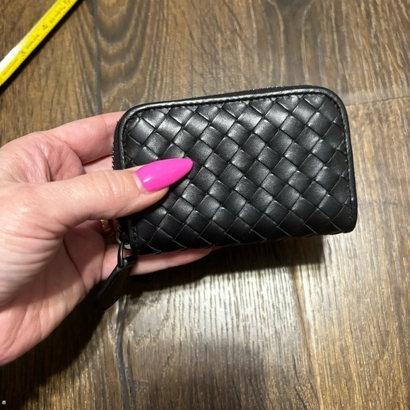 BOTTEGA VENETA coin case wallet card case intrecciato leather black unisex - Picture 10 of 16